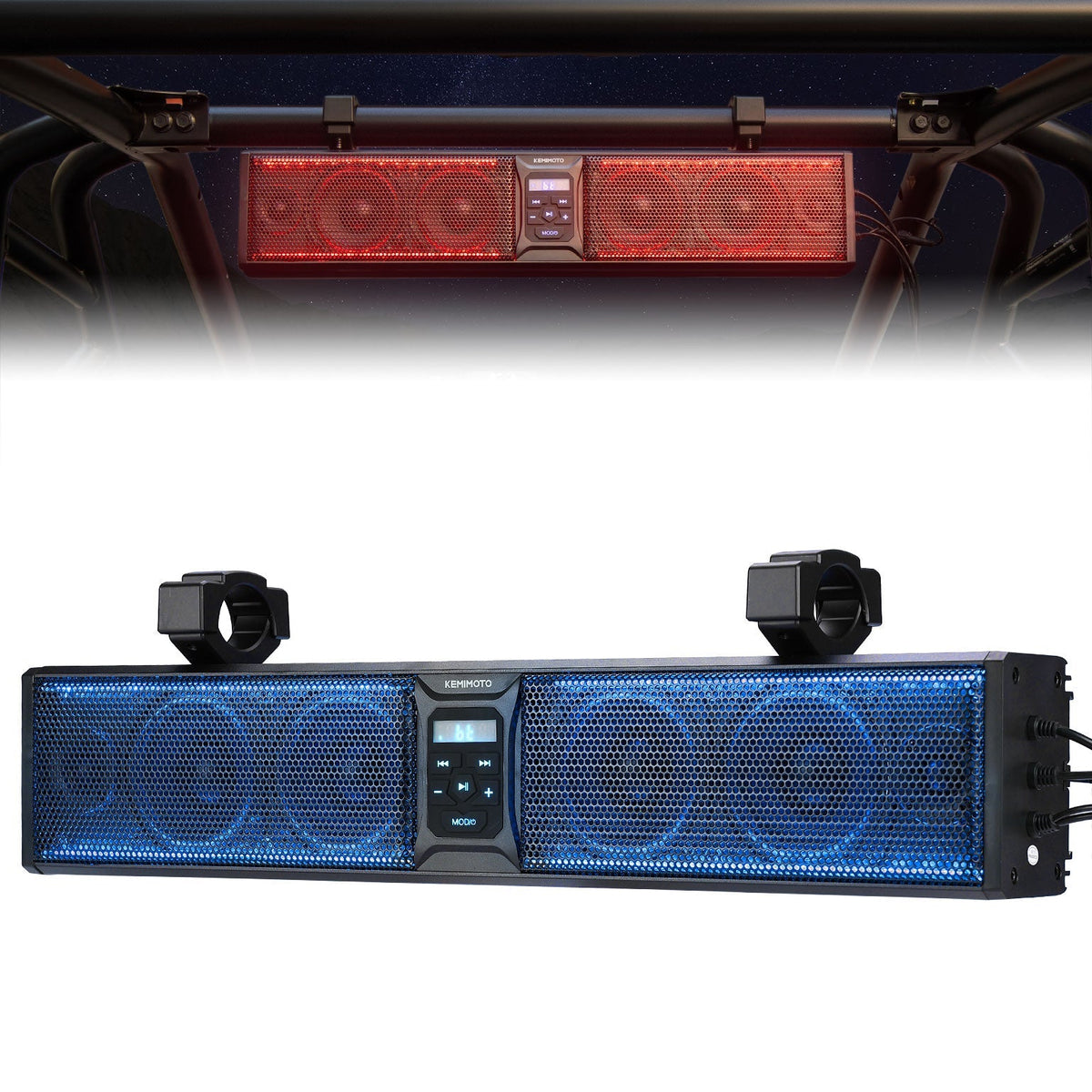 6 Speaker 26 Inch RGB Bluetooth Sound Bar for Can Am Maverick/X3/ Trail/ Defender/ Commander