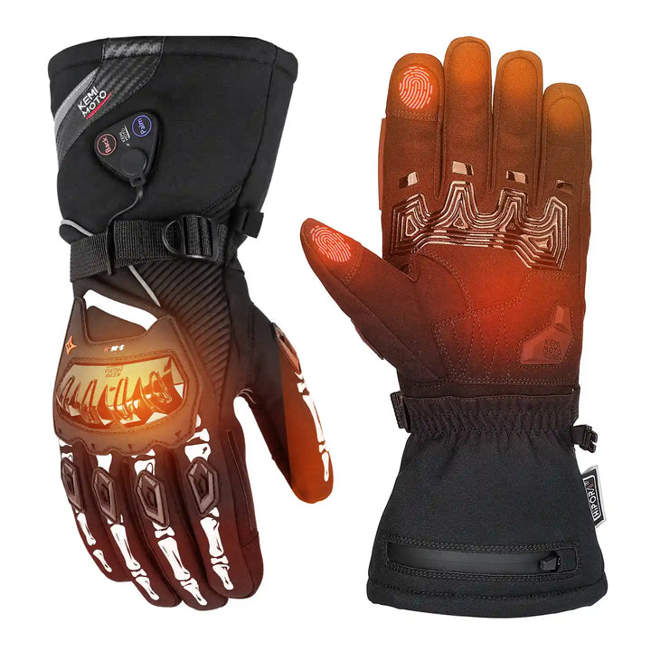 Heated Motorcycle Gloves with Hybrid Power and Magnetic Connector