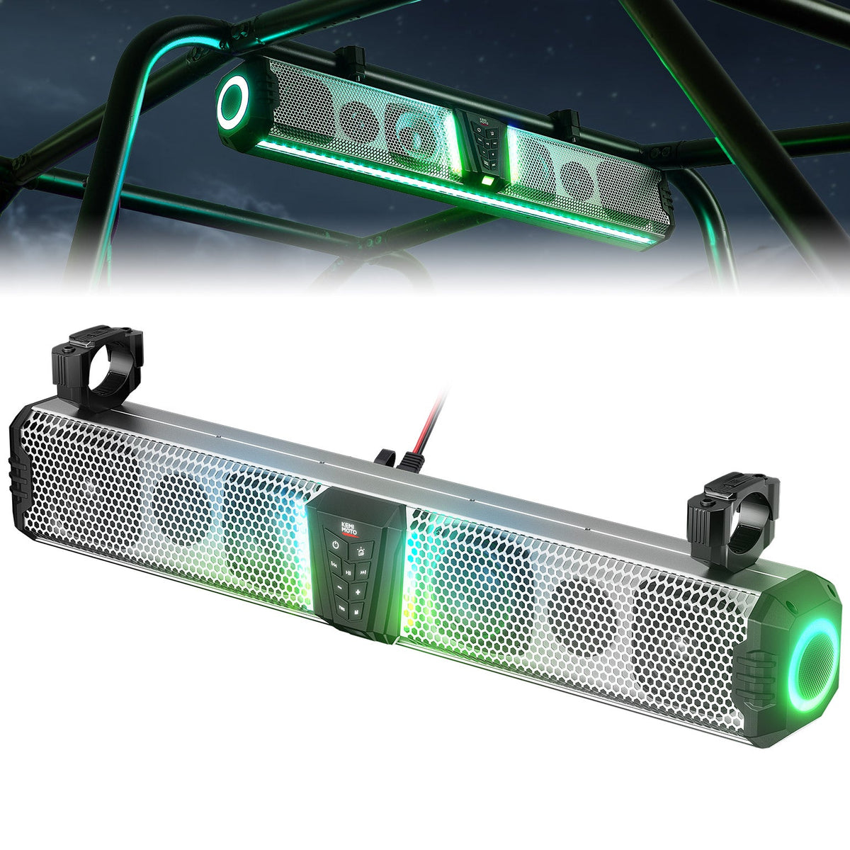 KEMIMOTO Midnight S80 Gen1.5 32" Aluminum 6-Speaker RGB Soundbar Silver