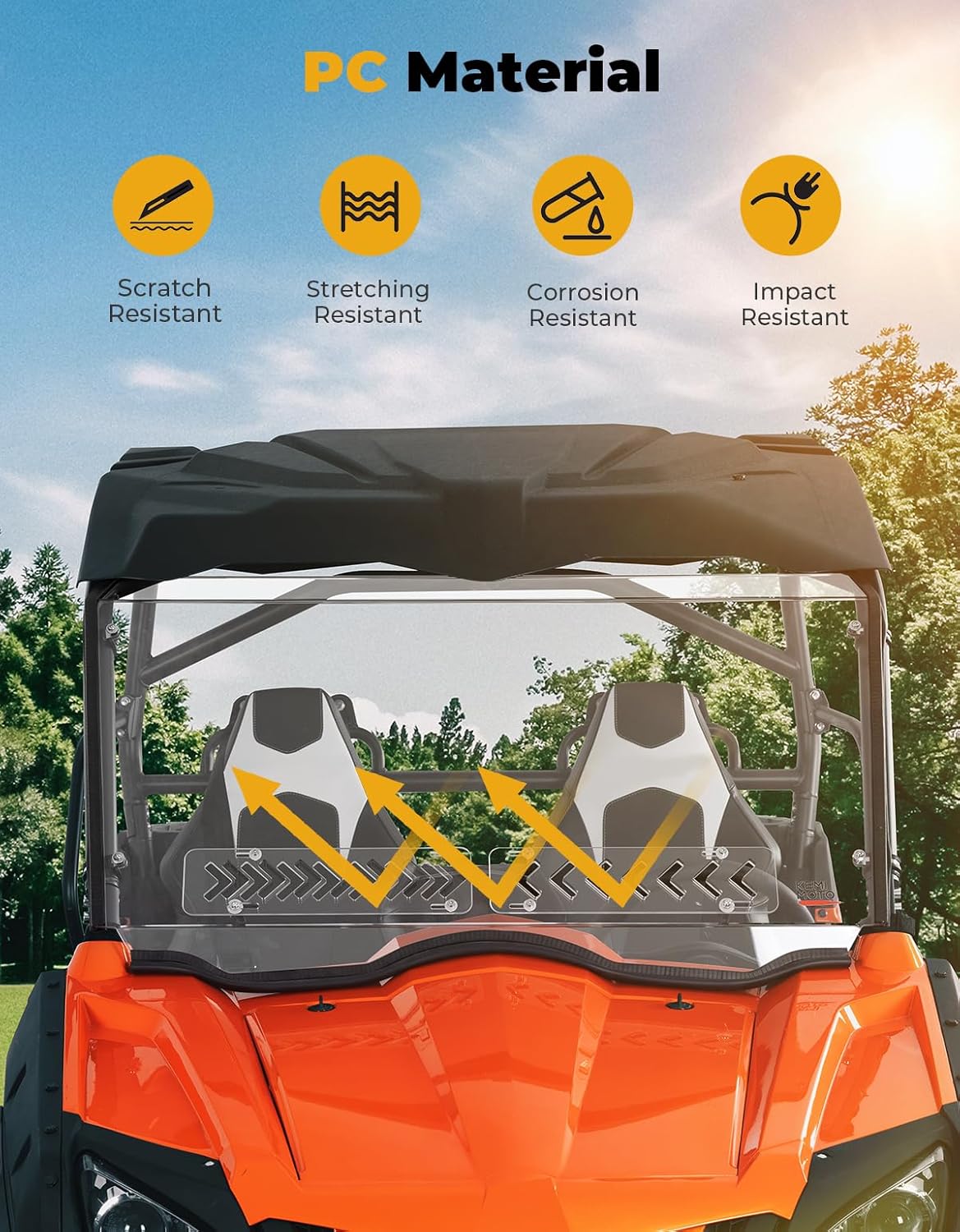 Front Windshield w/Sliding Window for CFMOTO ZForce 500 | 800 | 1000