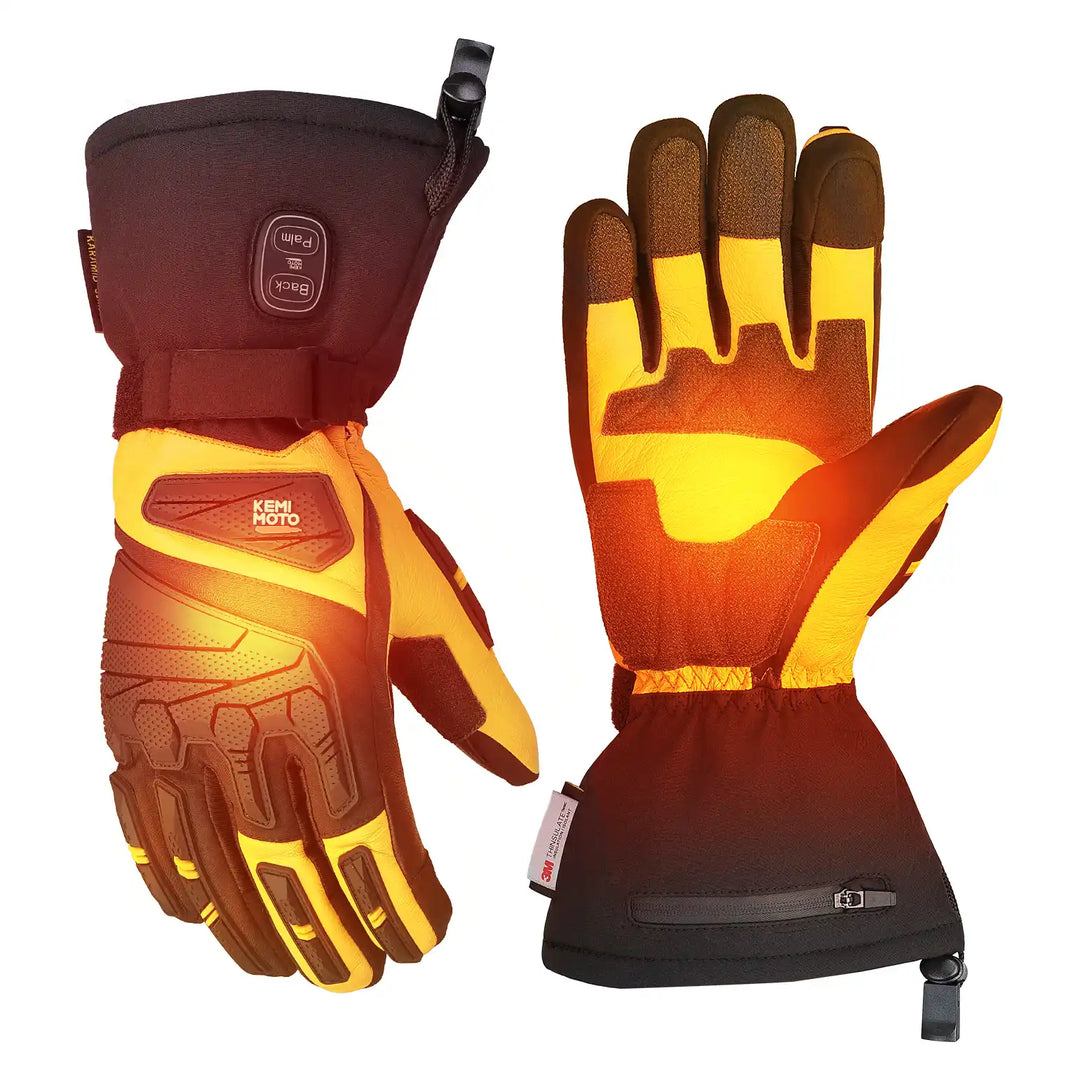 Heated Goatskin Leather Work Gloves with EN 388 Protection