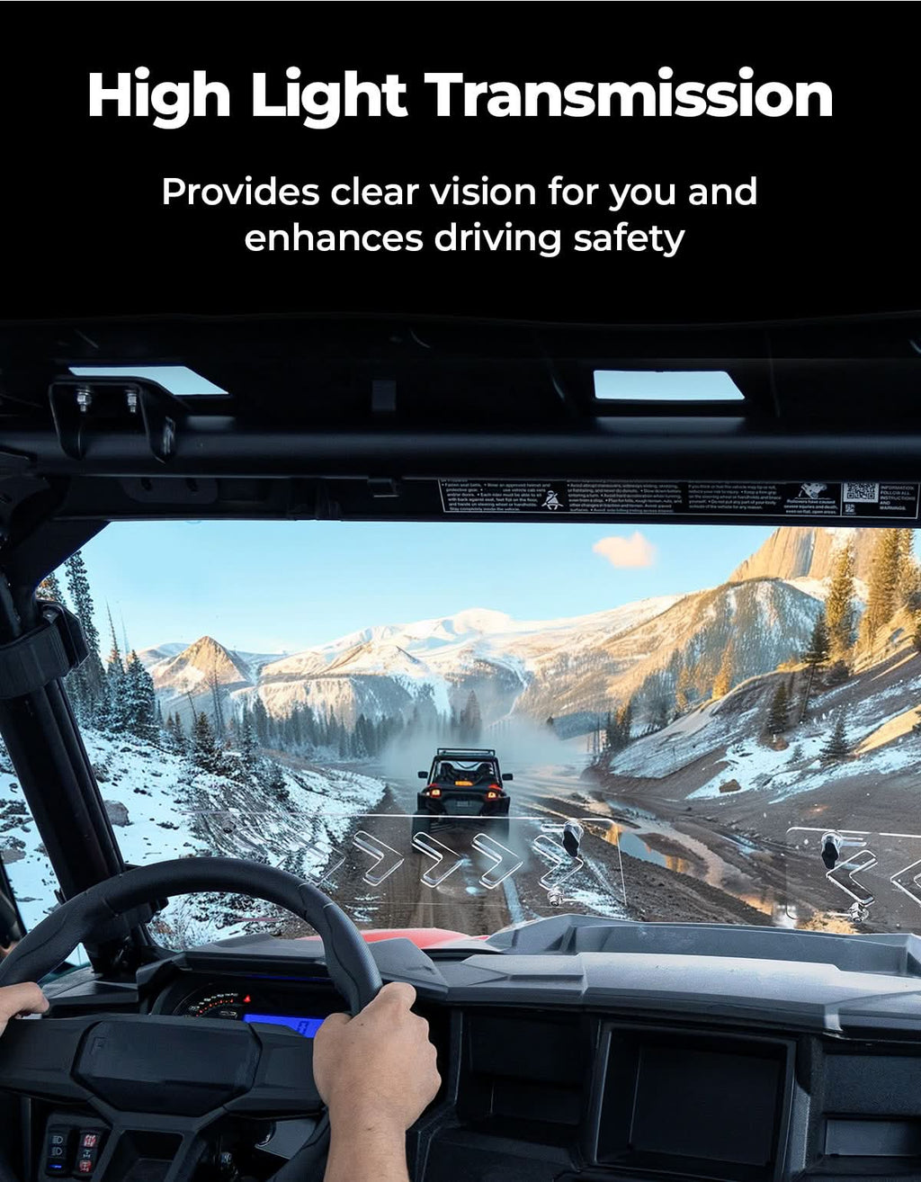 UTV 2-IN-1 Front Vented Windshield Compatible with Polaris General 1000, XP 1000, 4 1000