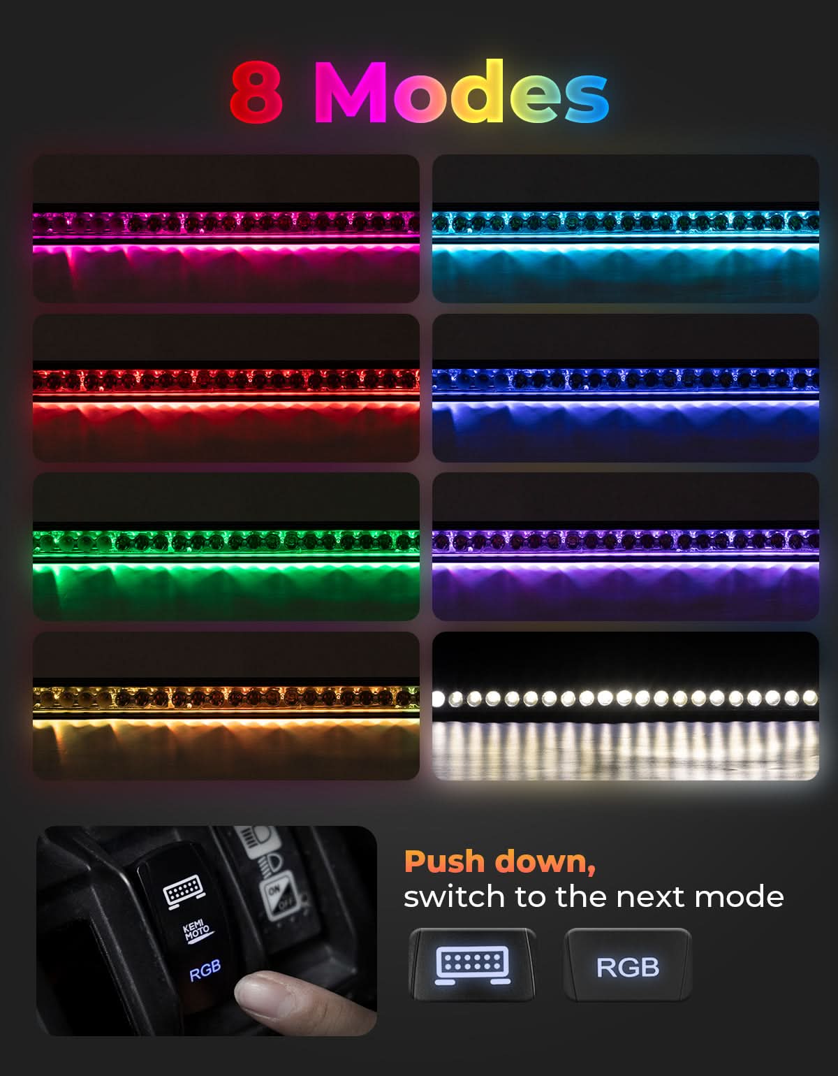 50" 390W RGB LED Light Bar for Can-Am Maverick X3 X3 Max R (2017–2026)