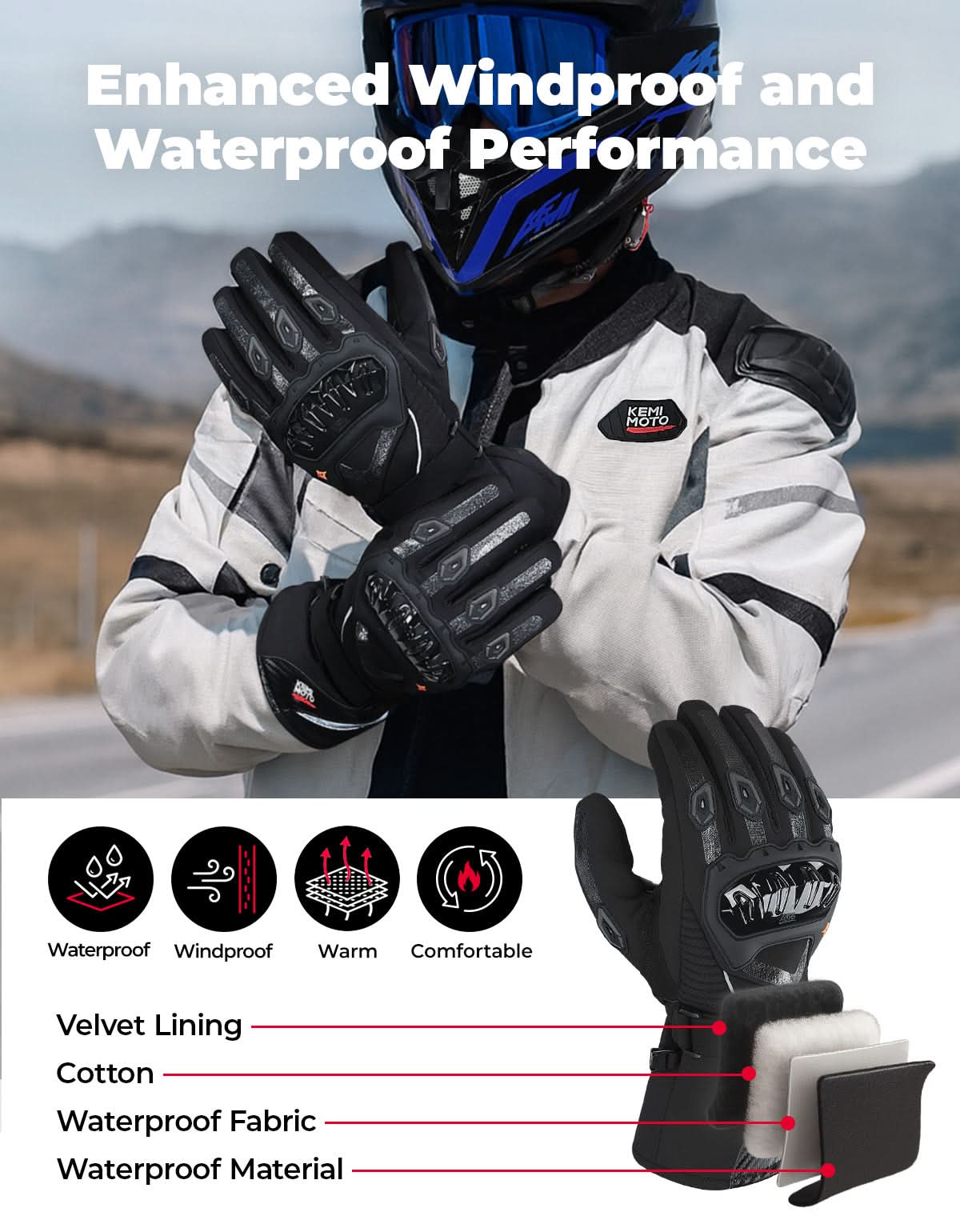 Motorcycle Winter Warm Gloves