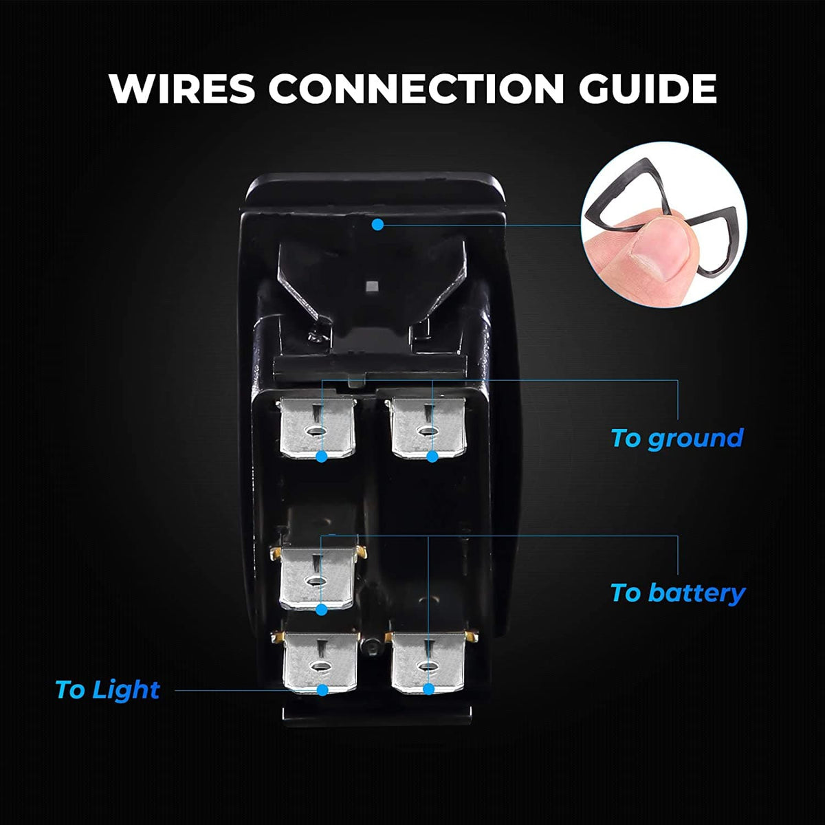 Spiral Whip Light Set, 2PCS Whip Light & Flag mount & 12V Switch On-off