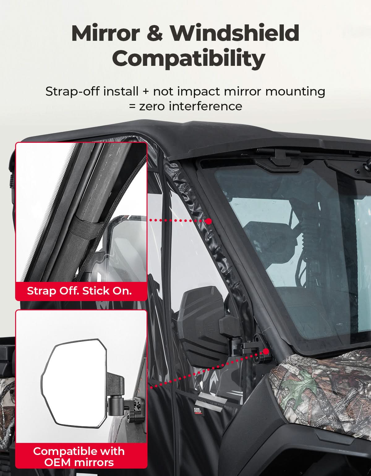 UTV Soft Full Doors Cab Enclosure for CFMOTO UFORCE U10 Pro