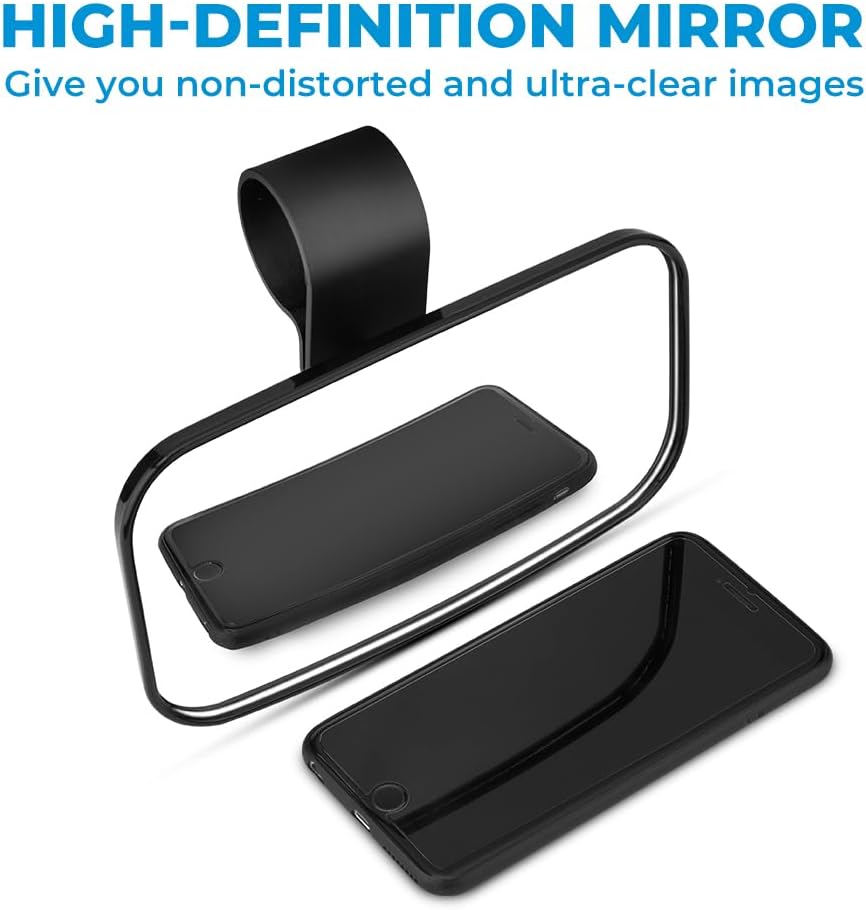 UTV Side Mirrors with Shatterproof Convex Glass for Polaris RZR Can-Am Maverick X3 Kawasaki Teryx Mule Pioneer, 1.5"-2" Roll Cage