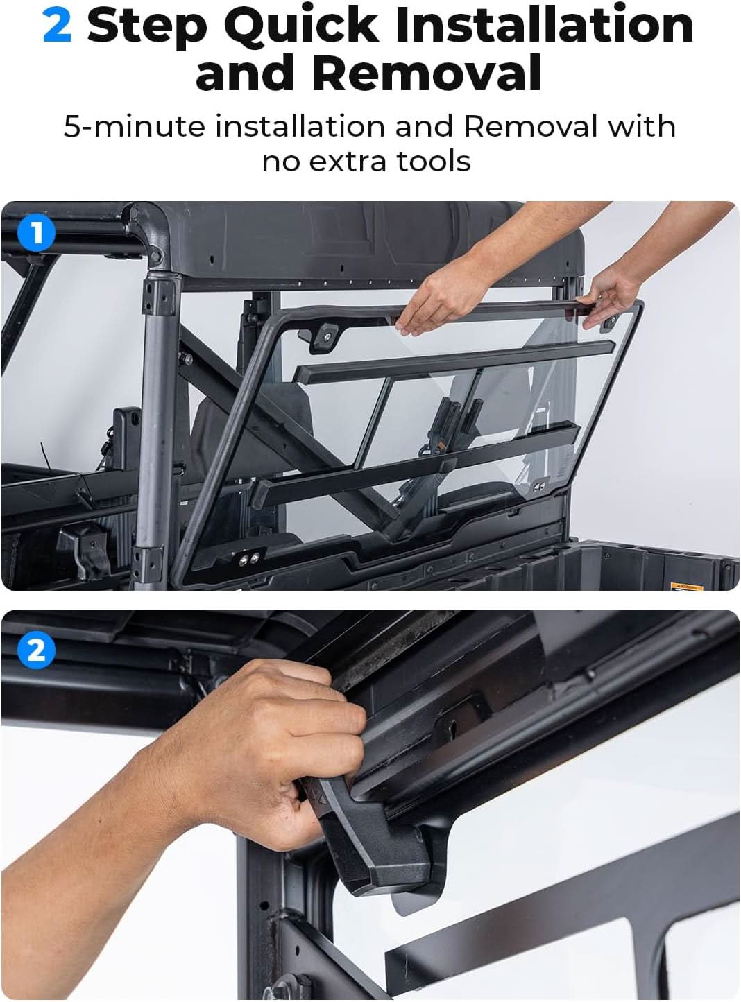 Sliding Glass Rear Window for Polaris Ranger 570 / 900 / 1000 & XP Crew (2013–2026)