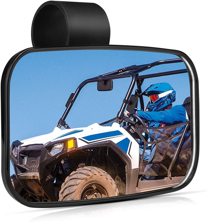 UTV Side Mirrors with Shatterproof Convex Glass for Polaris RZR Can-Am Maverick X3 Kawasaki Teryx Mule Pioneer, 1.5"-2" Roll Cage