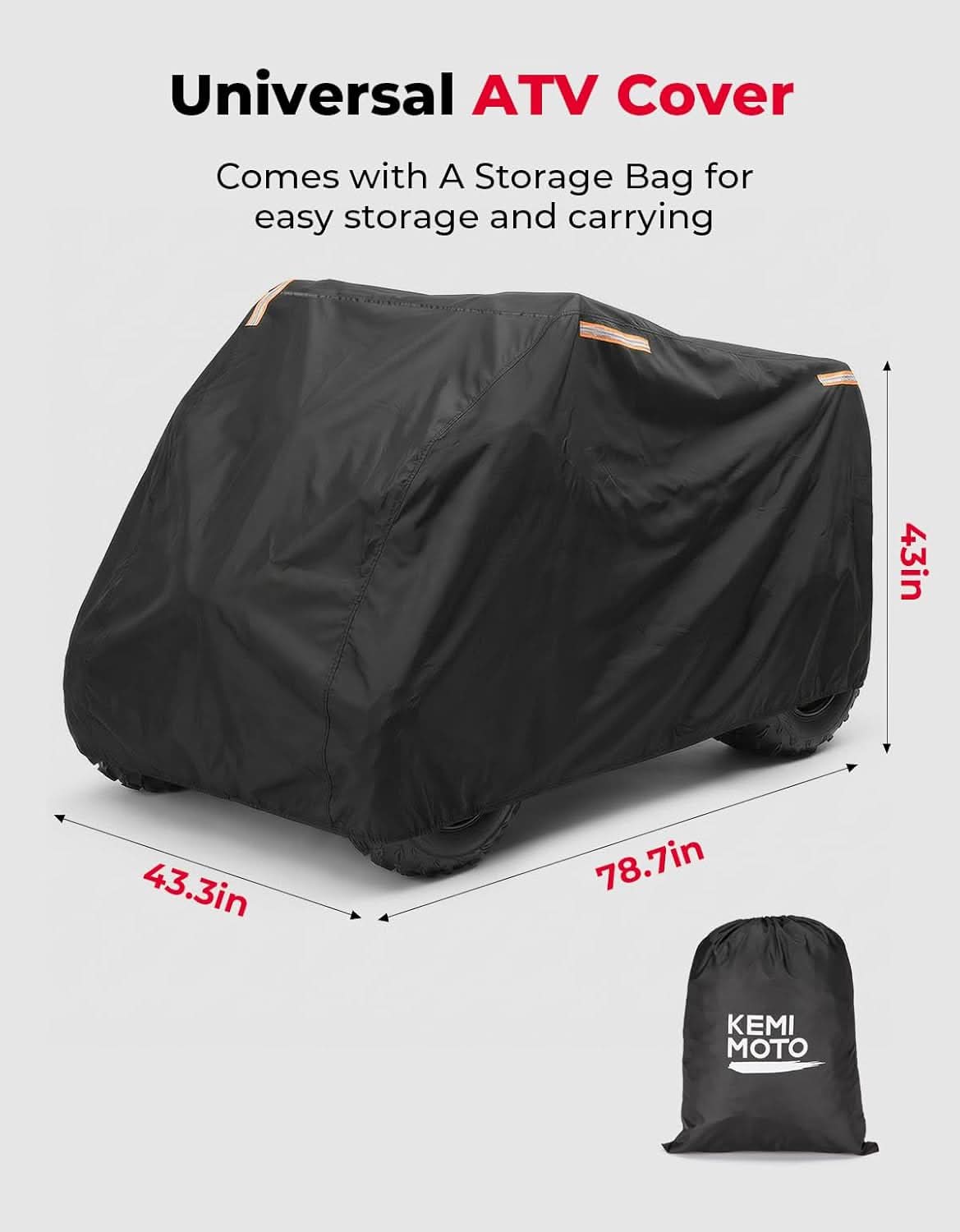 Universal ATV Cover Waterproof for Raptor 700, YFZ 450R, Can-Am, Kawasaki, CFMOTO