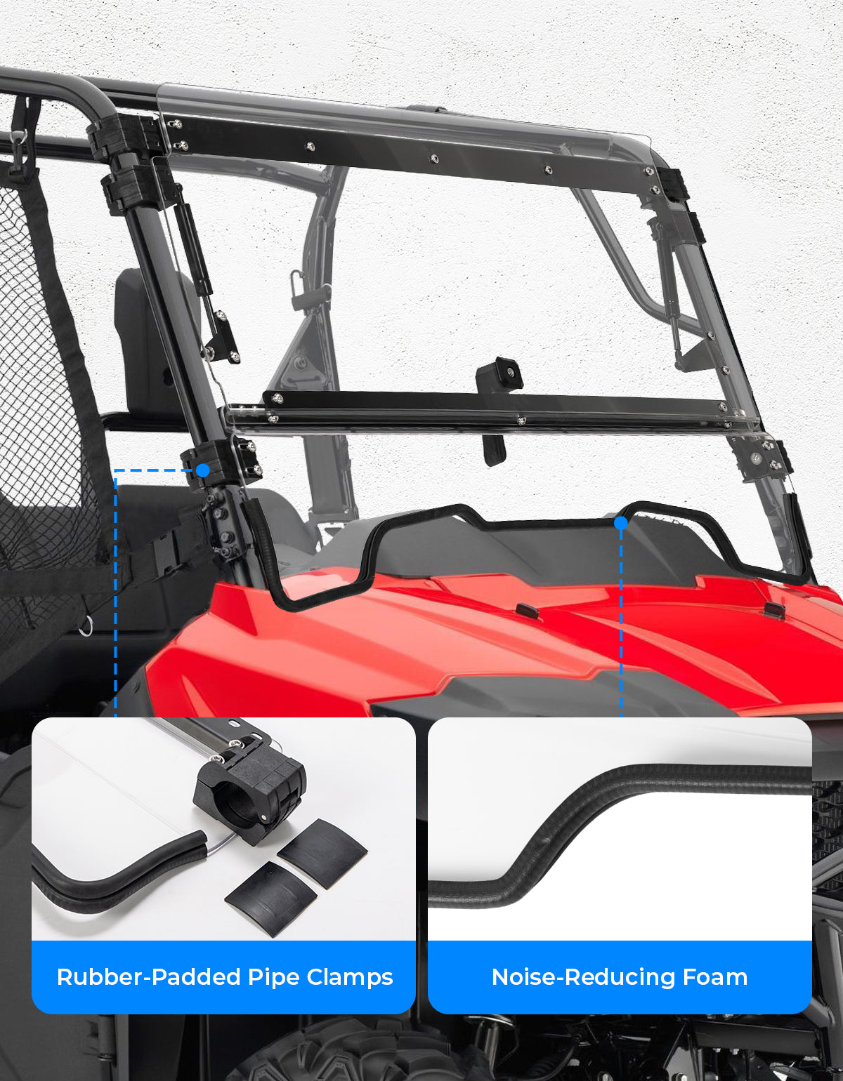 UTV Flip Up Windshield for Pioneer 700/700-4 2014-2026