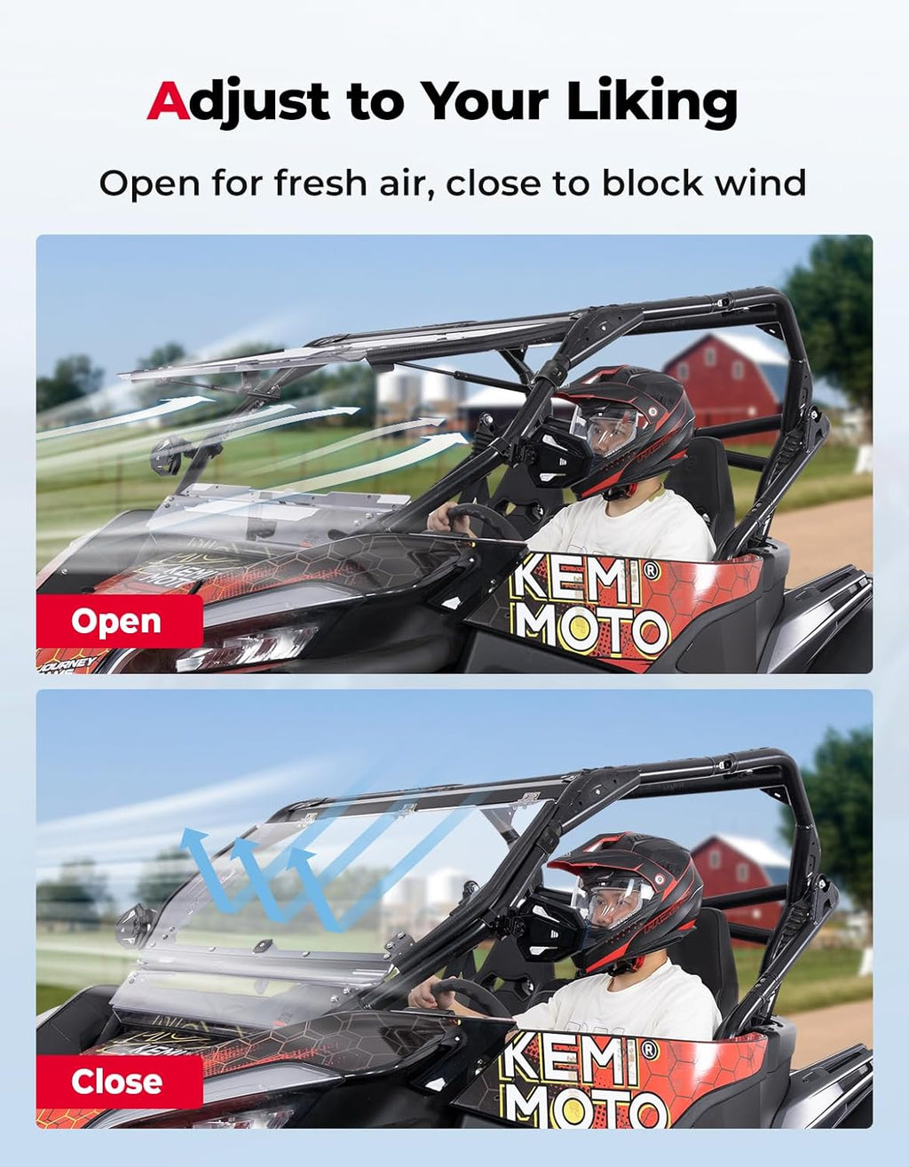 Folding 2-in-1 Flip Windshield for CFMOTO ZForce 950