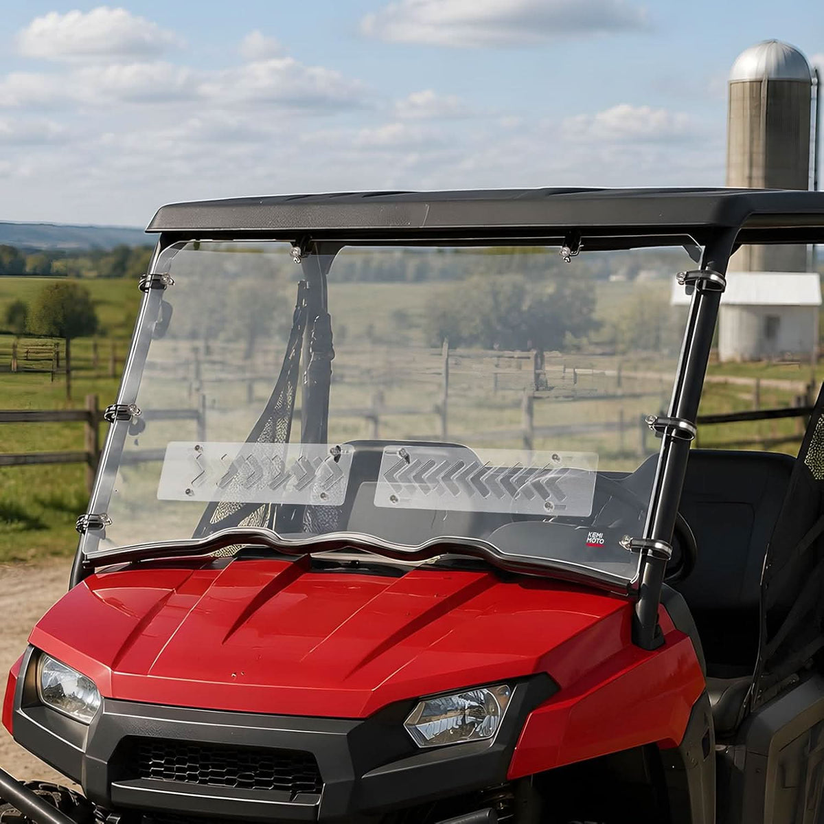 Front Vented Windshield, Hard-Coated Scratch-Resistant for Polaris Ranger Midsize 400 2010-2014