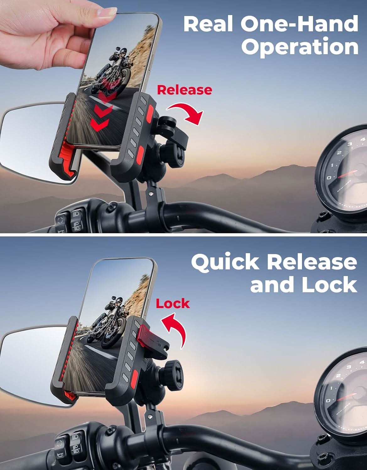 KEMIMOTO Anti-Vibration Phone Mount for ATV|Motorcycle|Bike