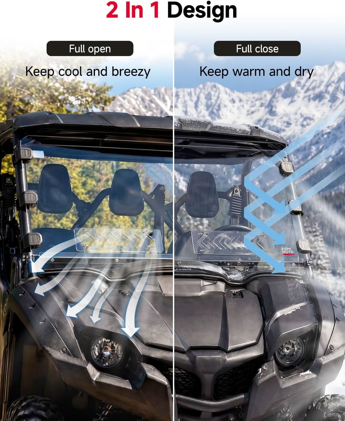 Sliding Vented Windshield For Yamaha Viking/Viking VI