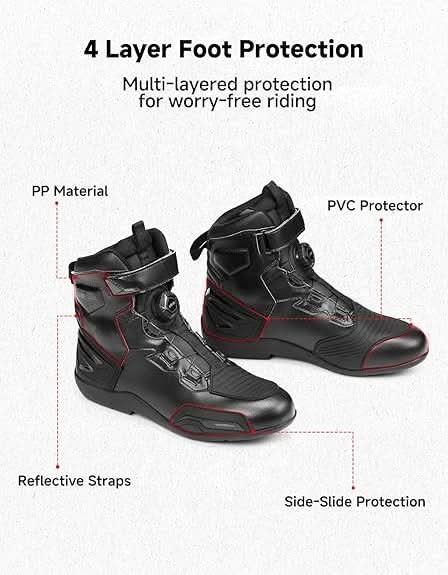 Men's Motorcycle Boots with Quick-Release ATOP Knob