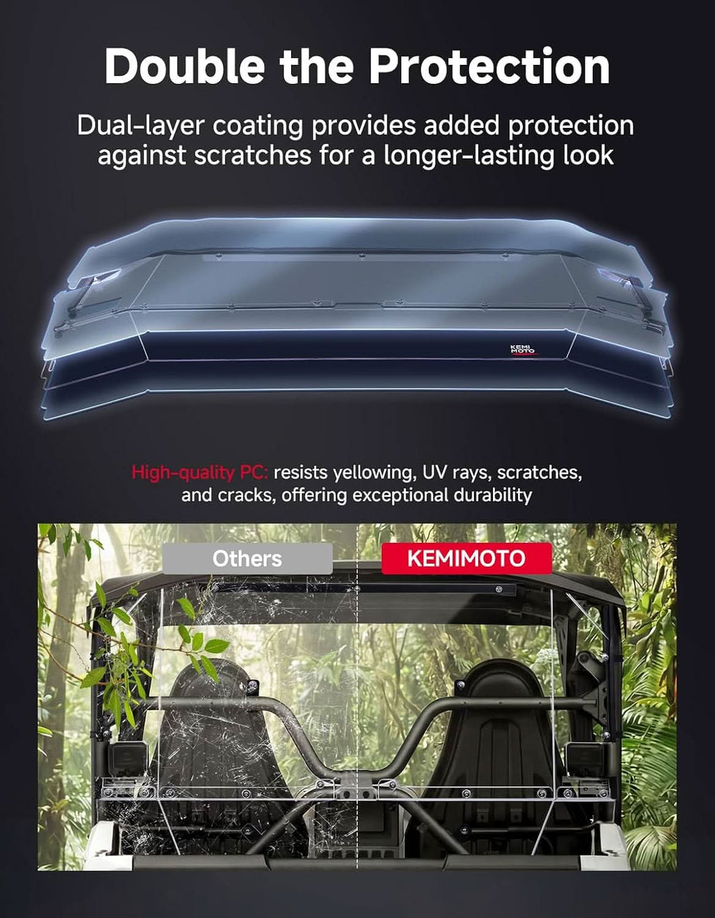 UTV Rear Windshield For Wolverine RMAX2