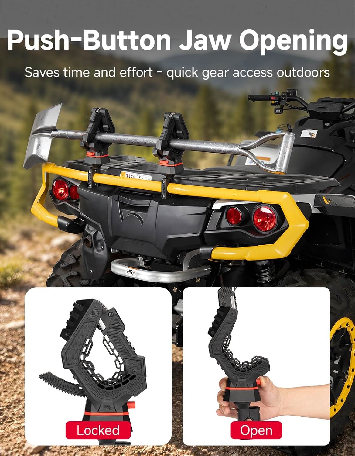 ATV Tool Rack Fits 0.75-1.25 in Round Tubes