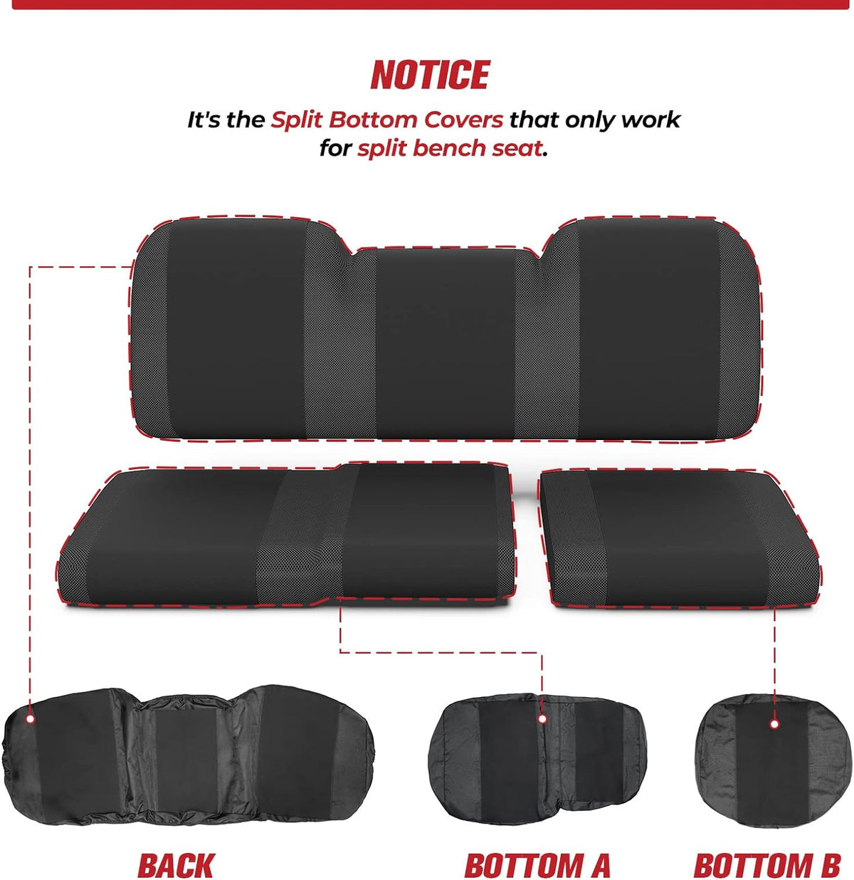 UTV Waterproof Seat Cover for Polaris Ranger XP 1000/ Crew (3 Pcs)