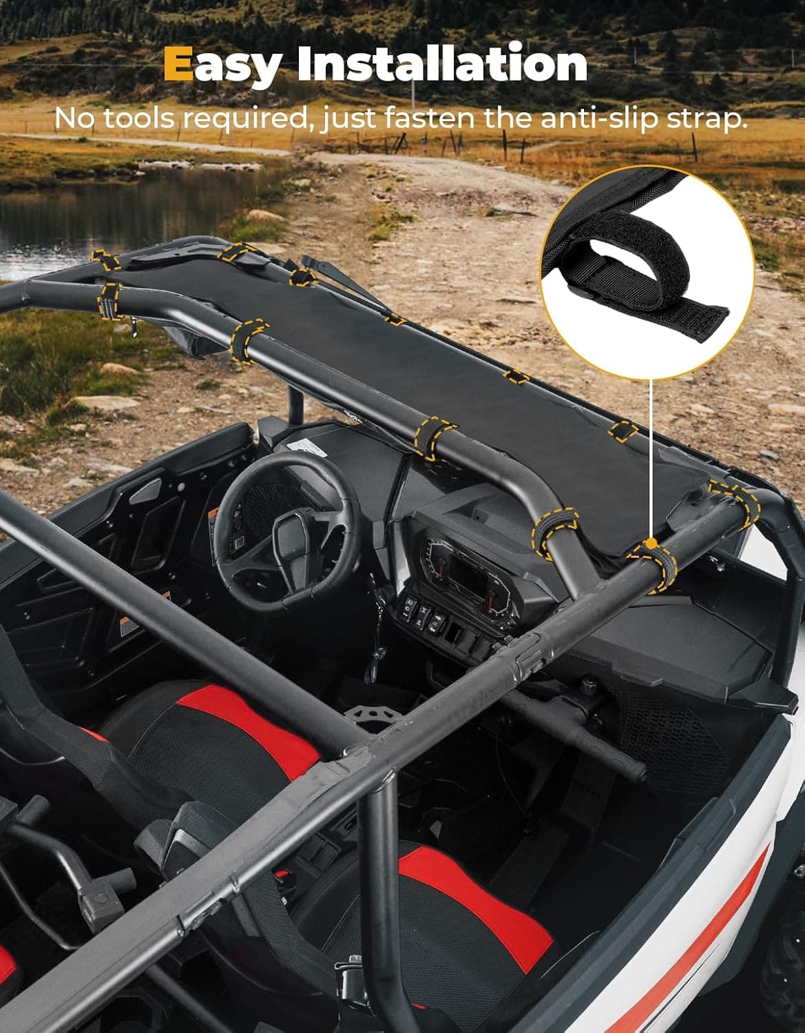 UTV Roof Bag Overhead Storage Bag for Polaris RZR XP 1000/ 4 2024-2025