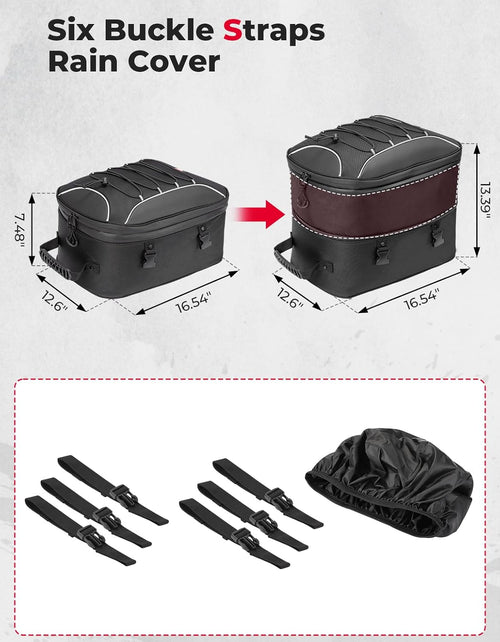 Motorcycle Tail Bag, 25L-45L Expandable Motorbike Helmet Bag
