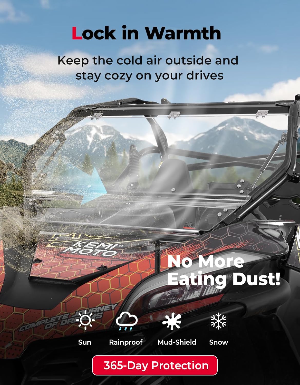 Folding 2-in-1 Flip Windshield for CFMOTO ZForce 950