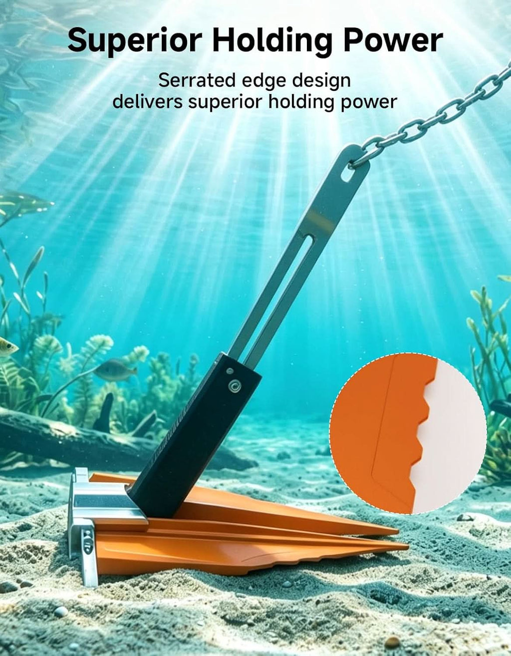 Premium Fluke Anchor for 16-30 ft Pontoon Boats, Jet Skis & Sport Boats
