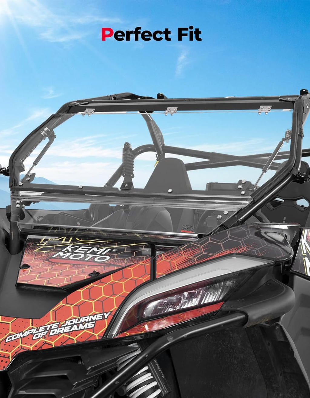 Folding 2-in-1 Flip Windshield for CFMOTO ZForce 950