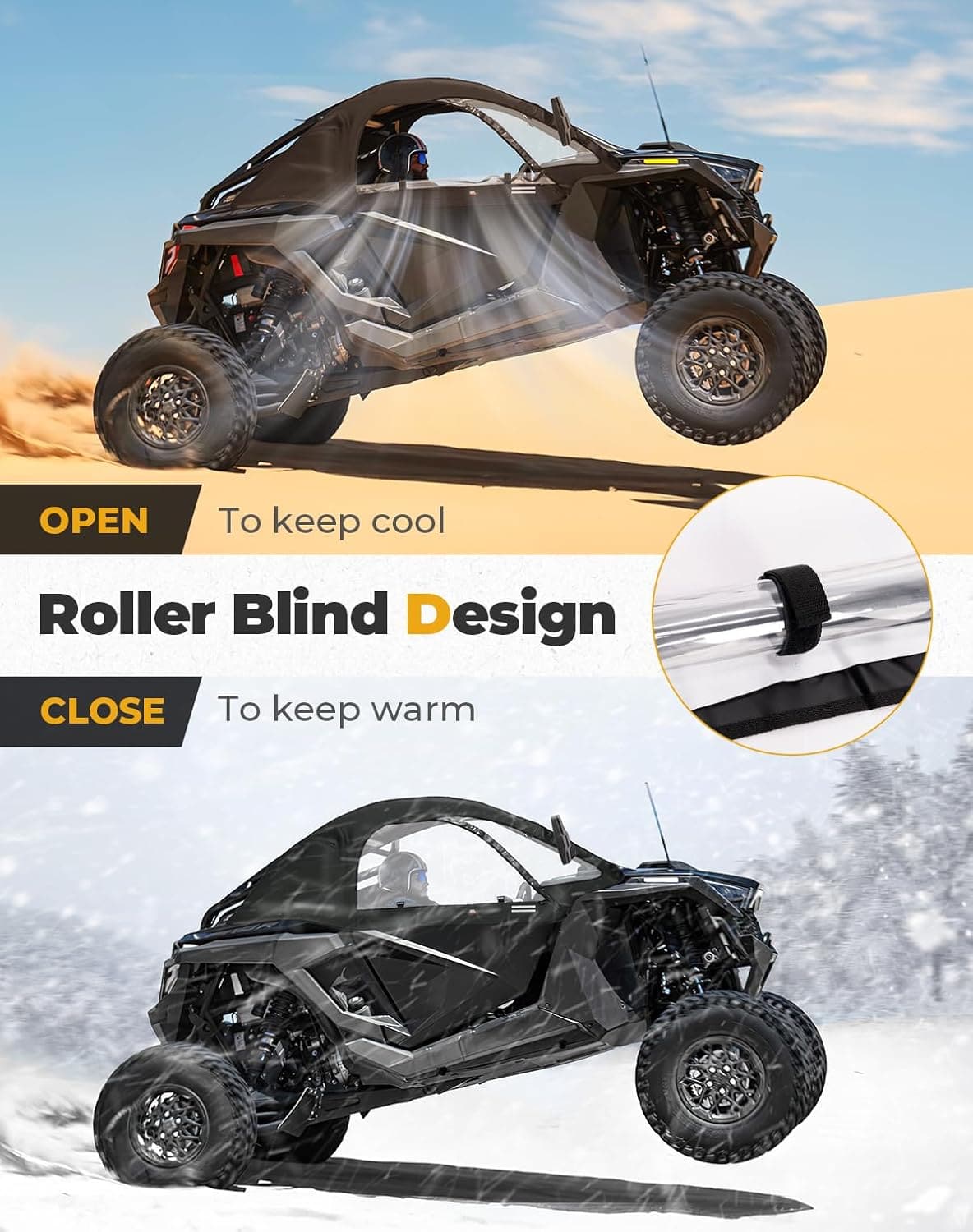 Upper Doors Soft Cab Enclosures for Polaris RZR PRO R 2022-2025