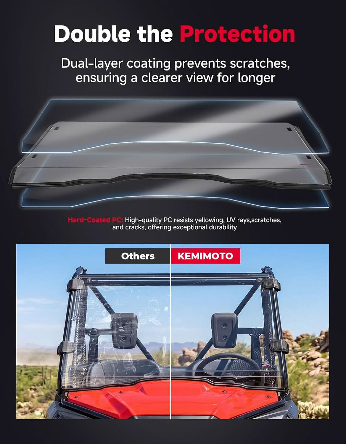 UTV Quick Install Front Windshield For Pioneer 520/500