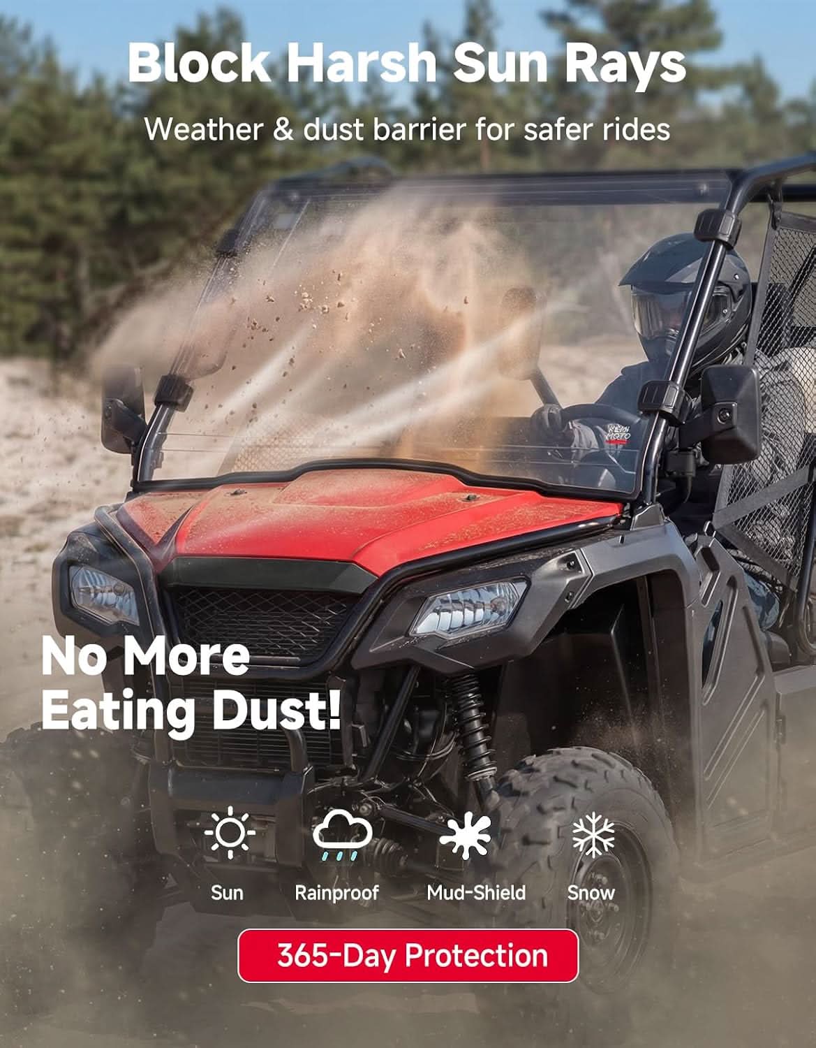 UTV Quick Install Front Windshield For Pioneer 520/500