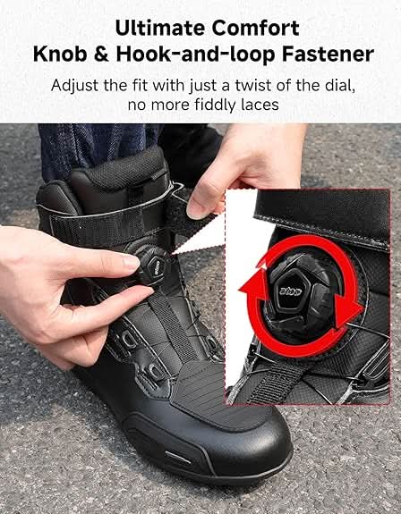 Men's Motorcycle Boots with Quick-Release ATOP Knob