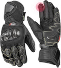 Leather Motorcycle Gloves with Kevlar & Carbon Fiber Protection
