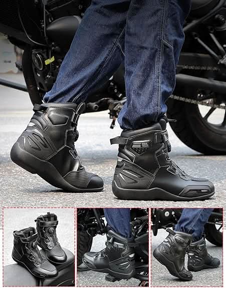 Men's Motorcycle Boots with Quick-Release ATOP Knob