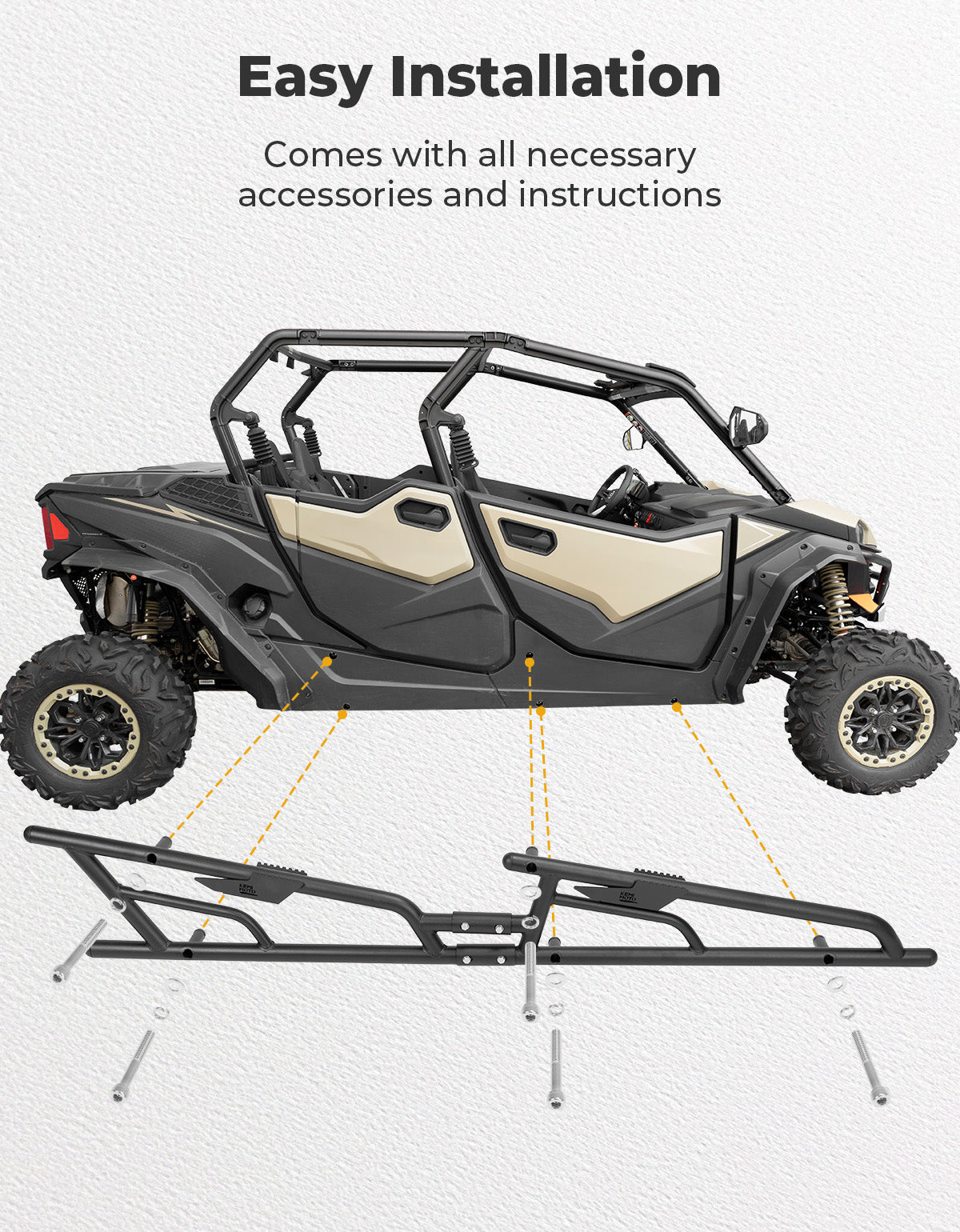 Nerf Bars Rock Sliders with Step Function for CFMOTO ZForce 950 Sport-4