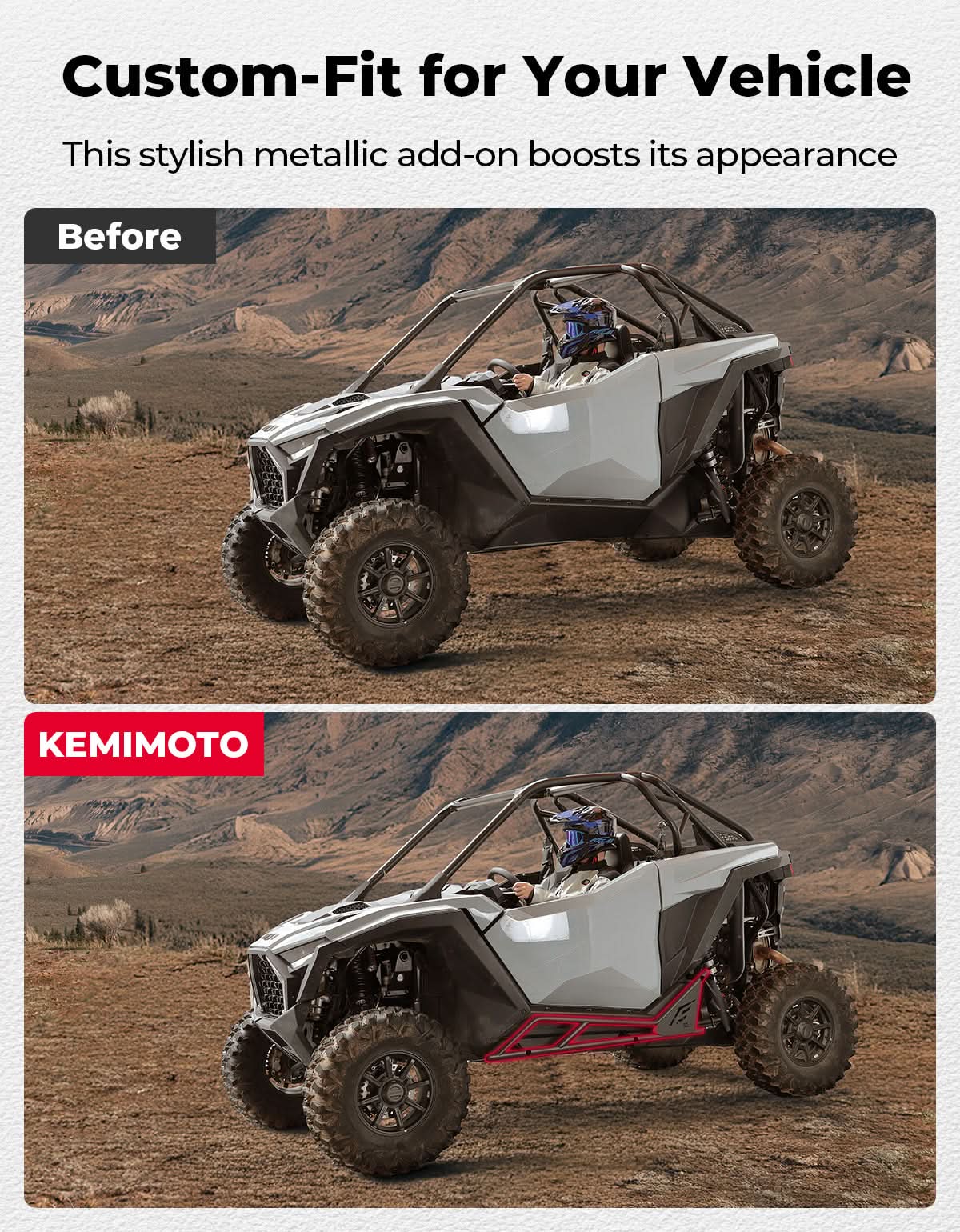 UTV Nerf Bars Rock Sliders with Step Function for Polaris RZR PRO 2020-2026