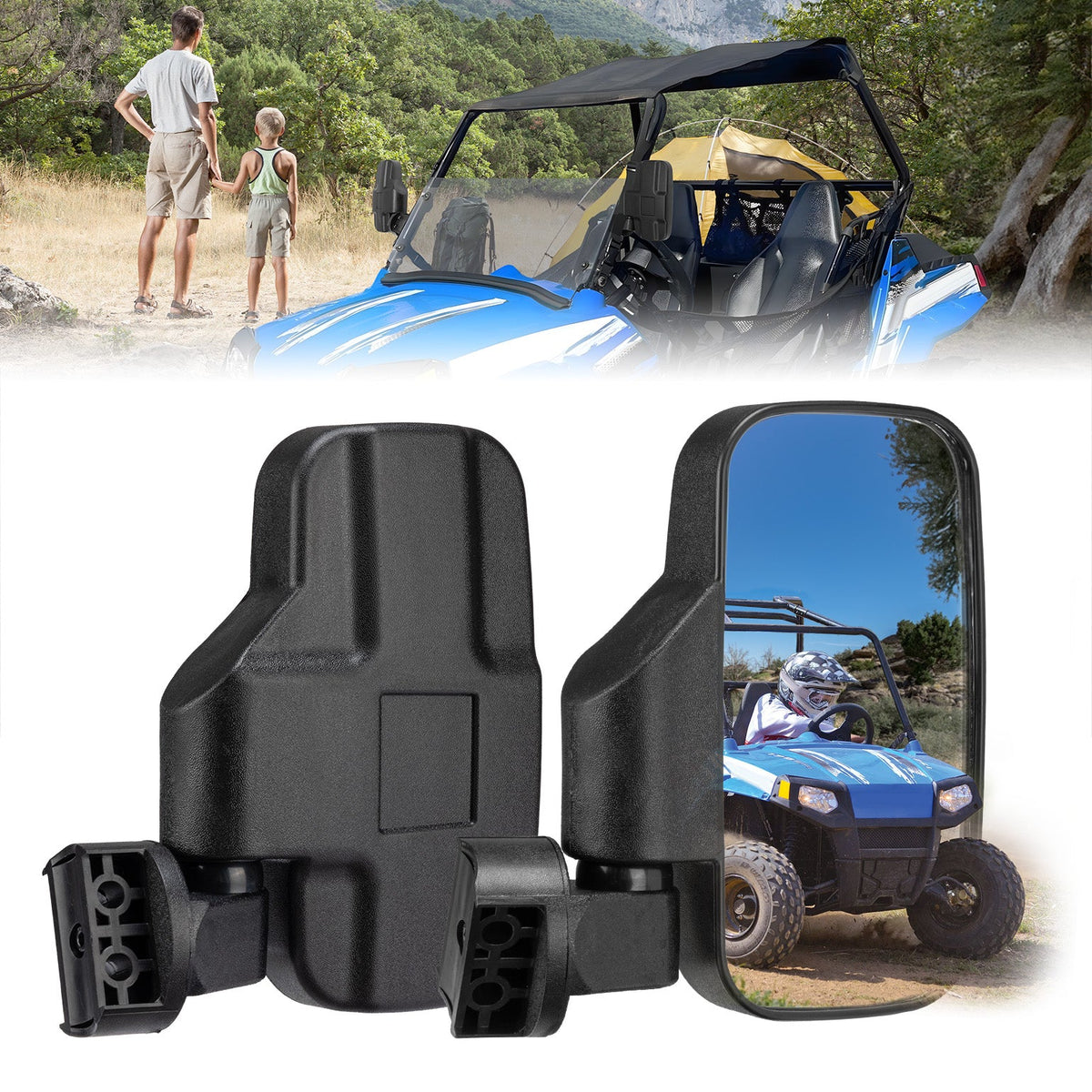 Mini Youth UTV Side Mirrors for Polaris RZR 170
