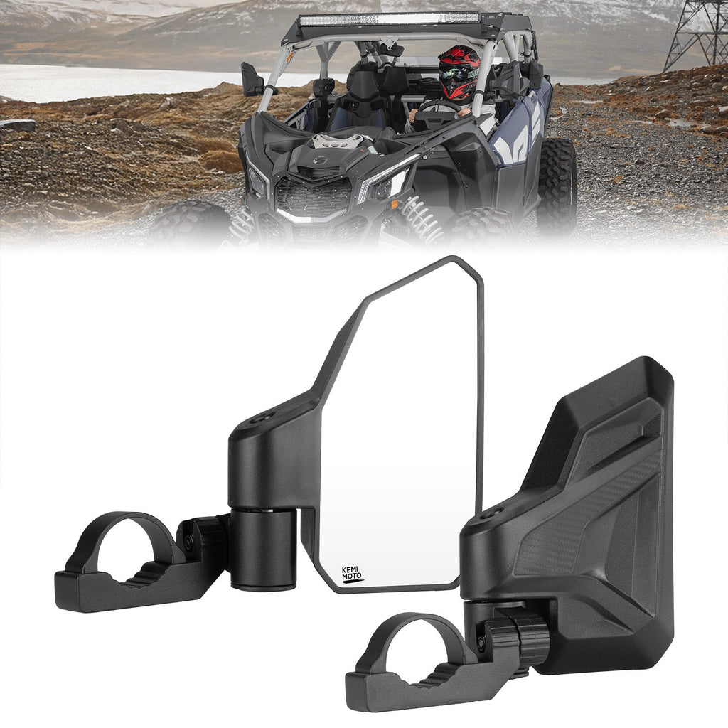 UTV Side Mirrors w/ 1.65"-2.0" Roll Cage for Polaris RZR/Can Am X3/Pioneer/Talon/Mule/CFMOTO