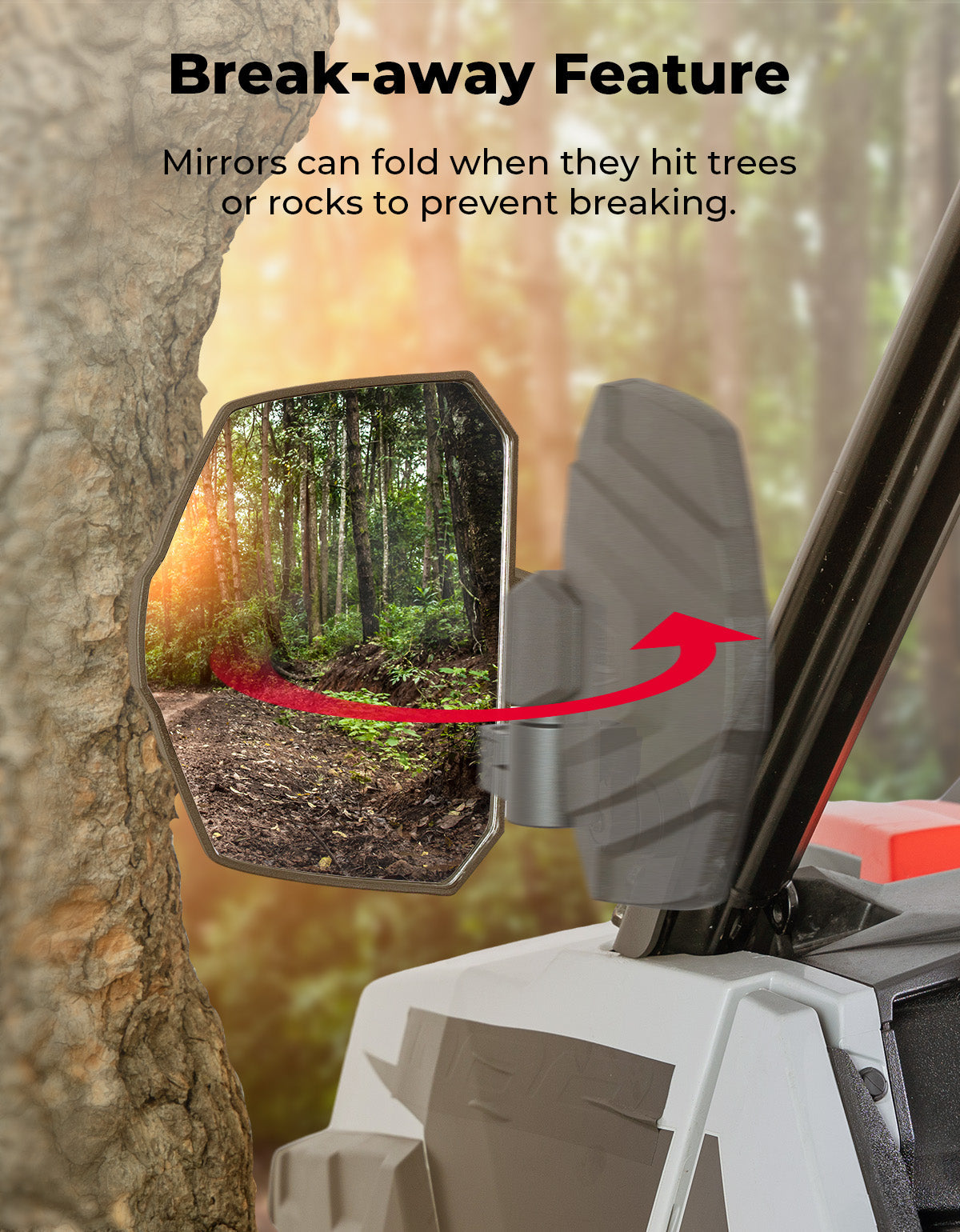 UTV Large Side Mirrors for Polaris General 1000/ XP 1000/4 1000/ XP 4 1000 2016-2026