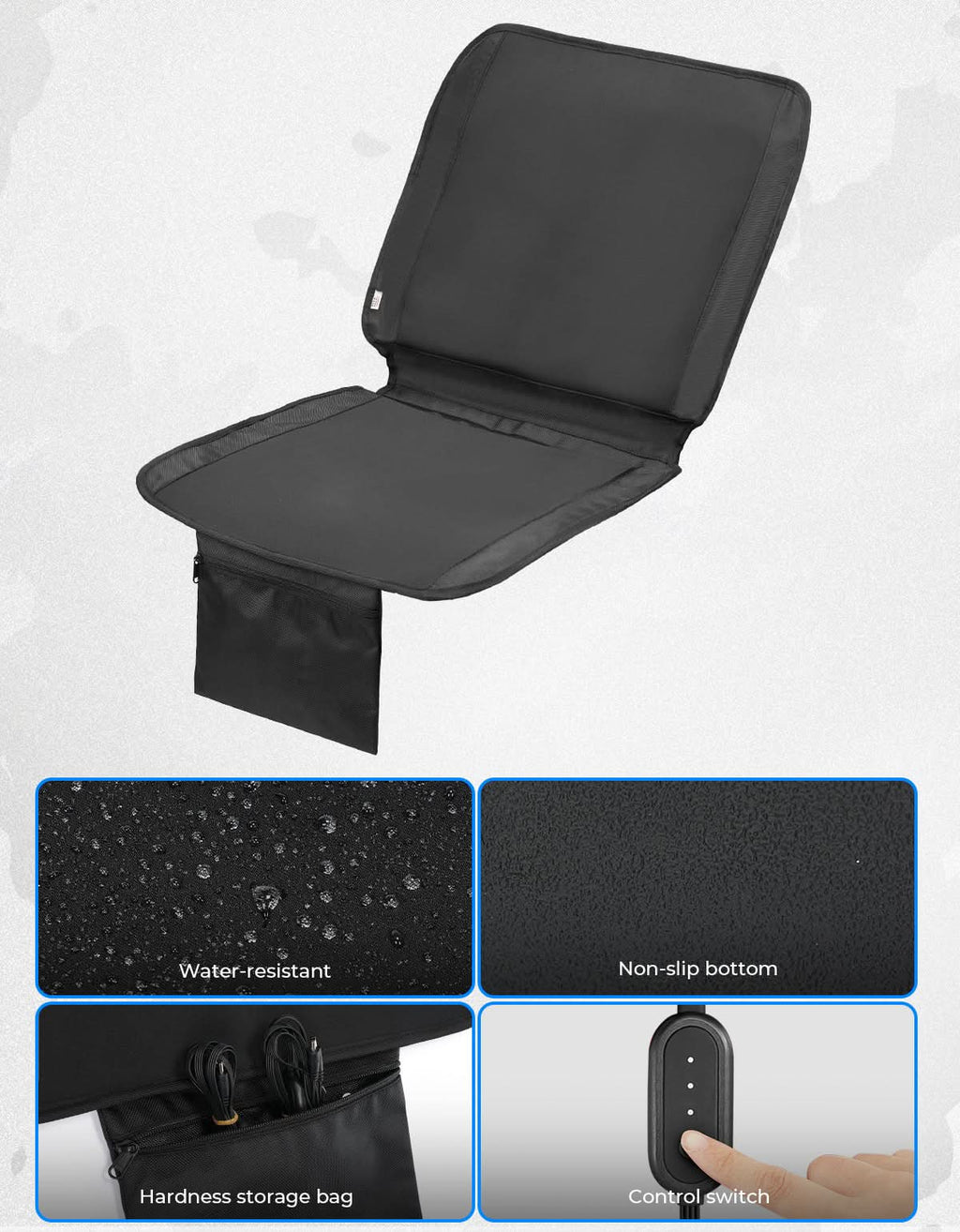 Heated Seat Cushion 3 Mode Adjustable Fast Heating Foldable Chair Pad for Indoor and Outdoor Use