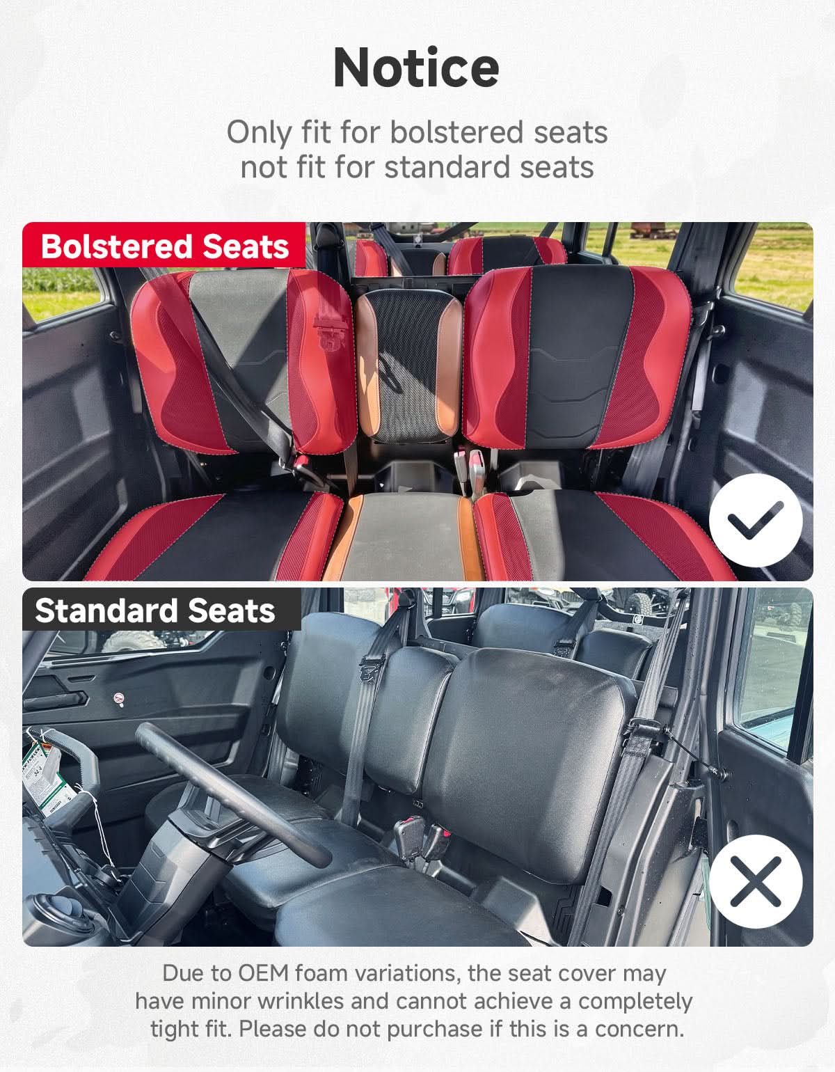 Bolstered Split Bench Seat Covers For Can-Am Defender (2016+)