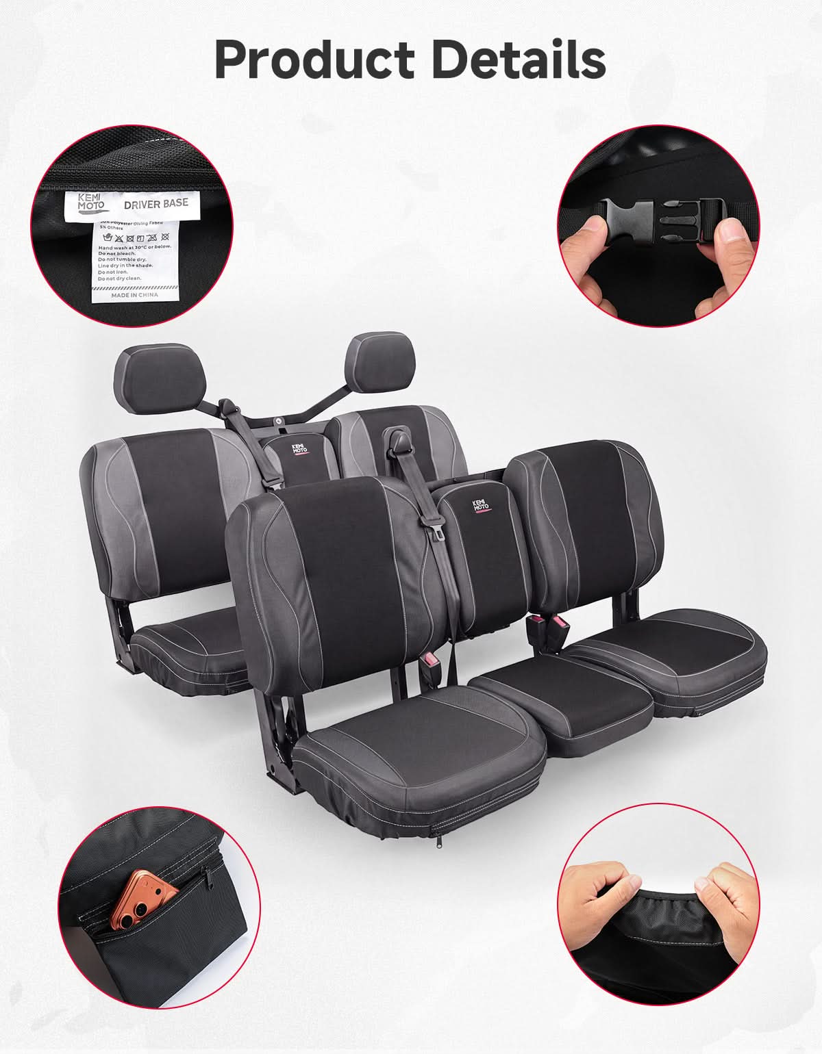 Bolstered Split Bench Seat Covers For Can-Am Defender (2016+)