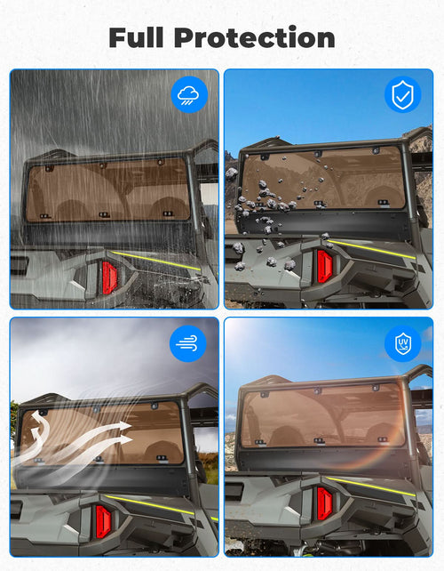Tinted Rear Hard Windshield for Polaris General 1000/4/XP 1000/4 2016-2026