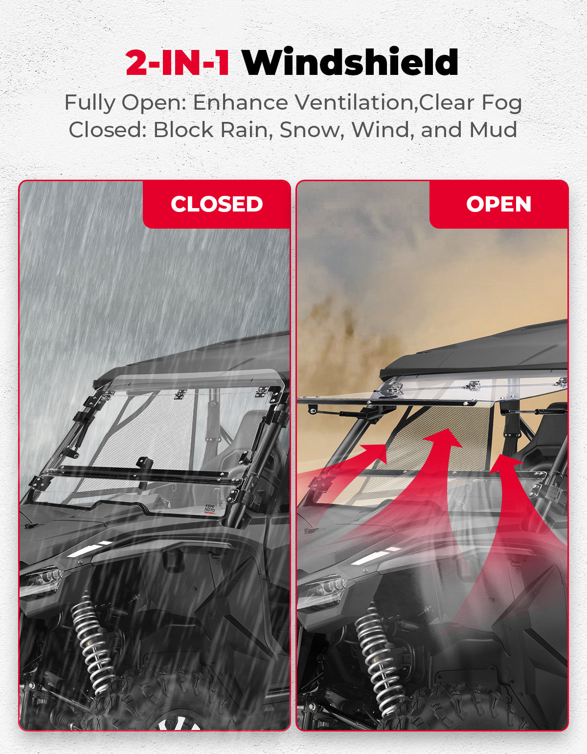 Flip 2-in-1 Windshield for Talon 1000X/1000R/1000X-4