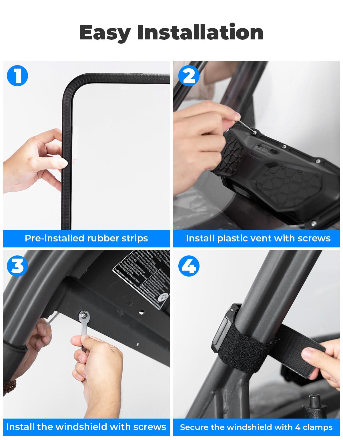 Vented Front Windshield for CFMOTO UFORCE 1000|1000 XL 2022-2026