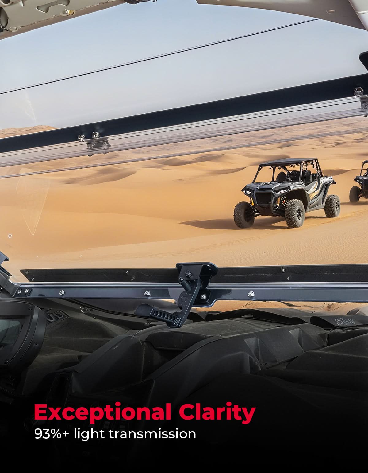 Clear 3-in-1 Front Flip Windshield for Can-Am X3 & X3 Max – Hard-Coated 1/4" Polycarbonate, Scratch Resistant
