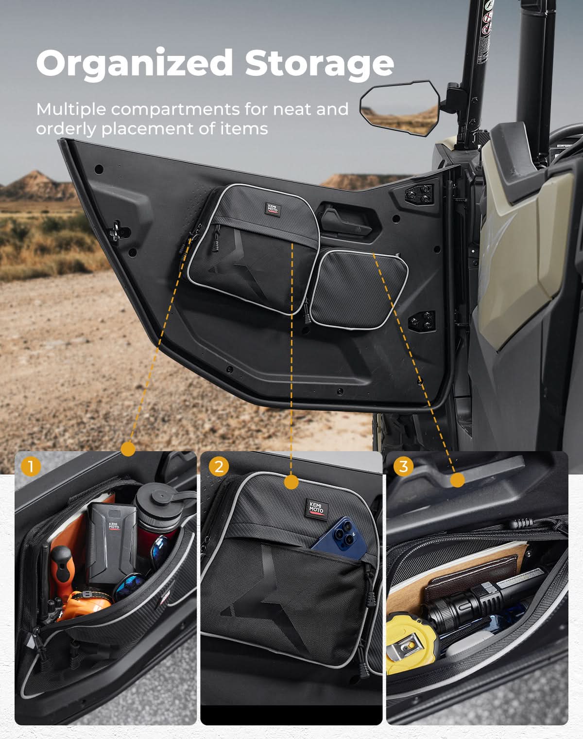 1 Pair Door Bags w/ Knee Pads for 2023+ CFMOTO ZForce 950 Sport