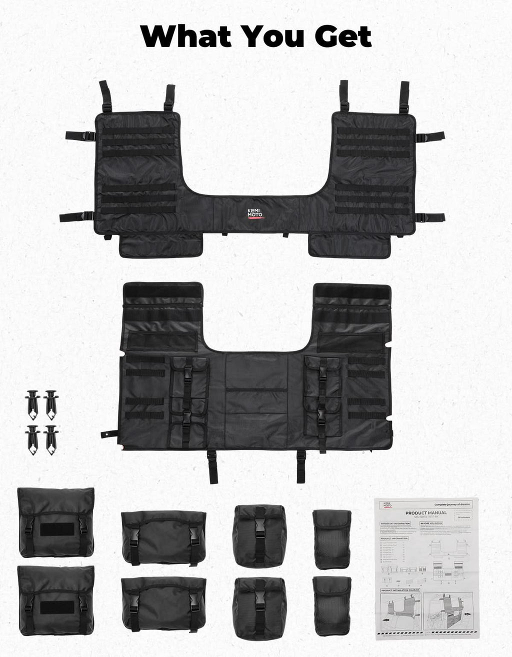 UTV Tool Bag Rack Heavy Duty Canvas Seat Back Rack for Polaris Ranger | Can Am | CFMOTO