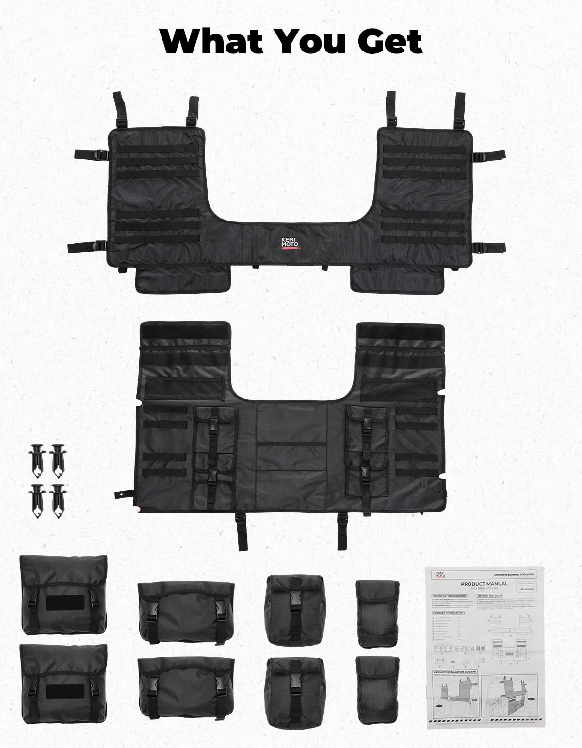 UTV Tool Bag Rack Heavy Duty Canvas Seat Back Rack for Polaris Ranger | Can Am | CFMOTO