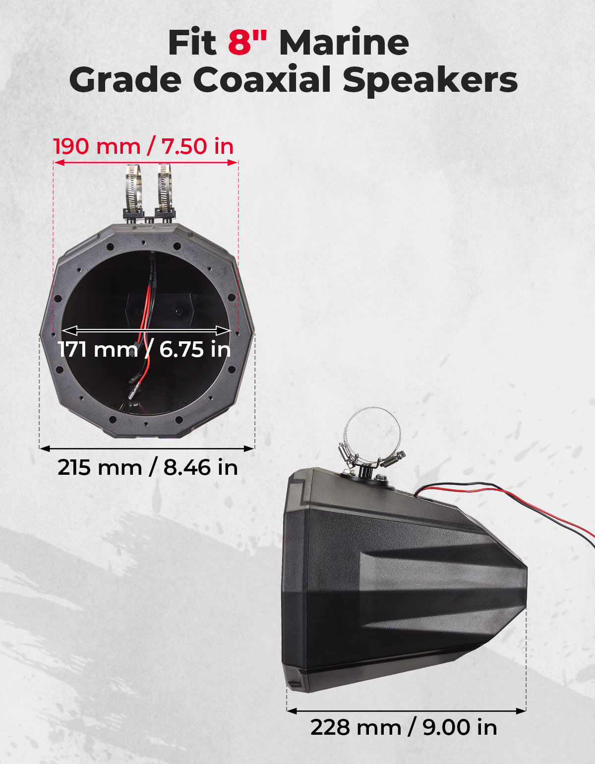 8-Inch Speaker Pod Enclosure for All 1.5" to 2" Roll Bar